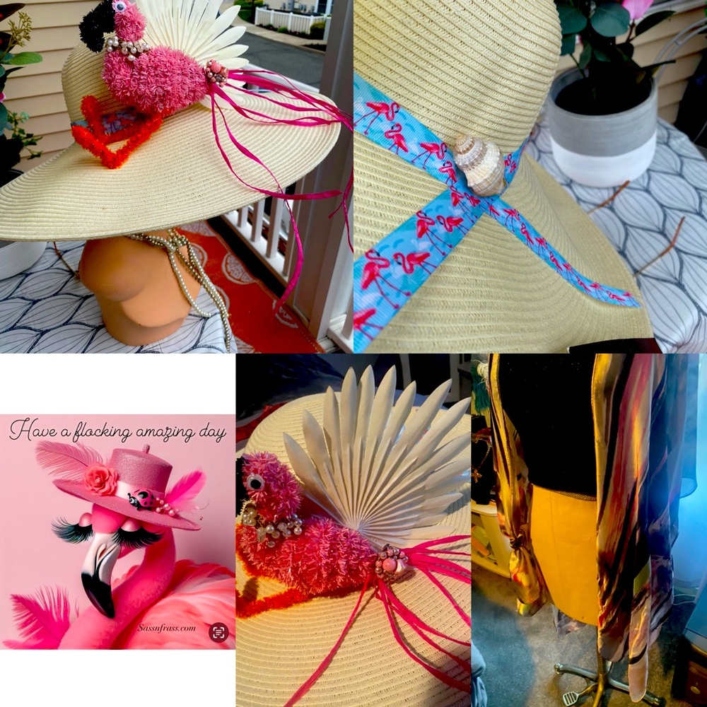 Why not be a FLAMINGO IN A FLOCK OF BIRDS 🦩🦩custom with Fab coverup. 🦩🦩🦩